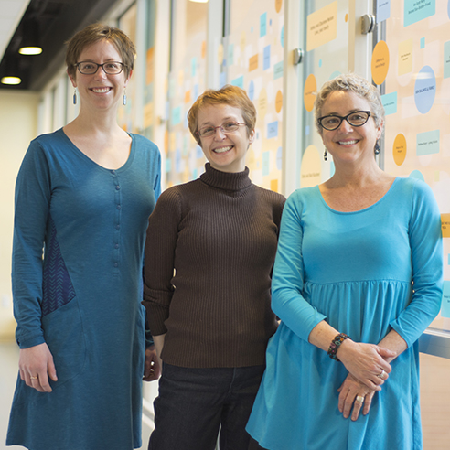 The Pediatric and Adolescent Transgender Health clinic team, from left: Brittany Allen, MD; Jennifer Rehm, MD; and Betsy Bazur-Leidy, RN (not pictured: Kelli Harford, PhD).